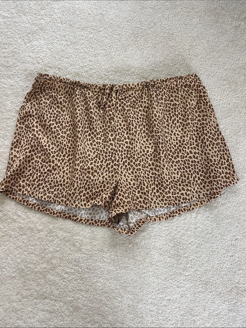 Victoria's Secret Leopard Print Lounge Shorts in Tan and Brown